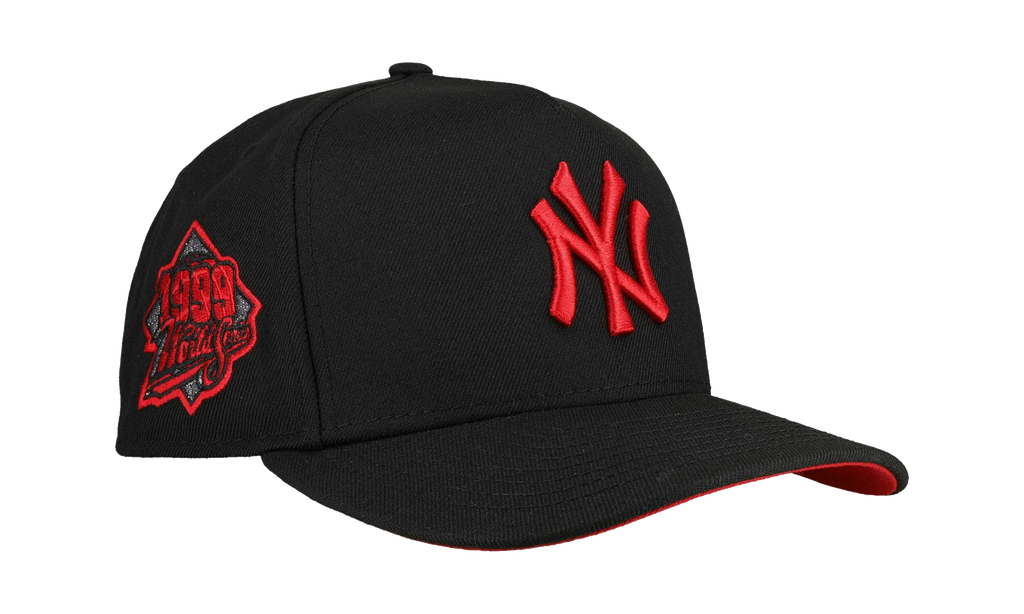 9FIFTY New York Yankees 1999 World Series A Frame Snapback Hat "Black / Red - Visor" NE260