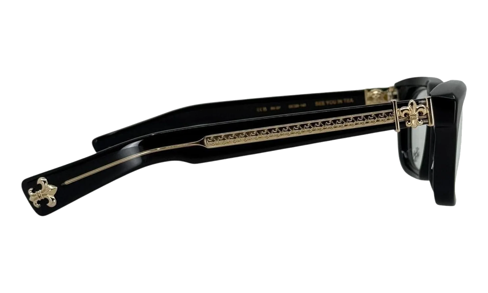 See You In Tea Sunglasses "Black - Gold" CHRM0989
