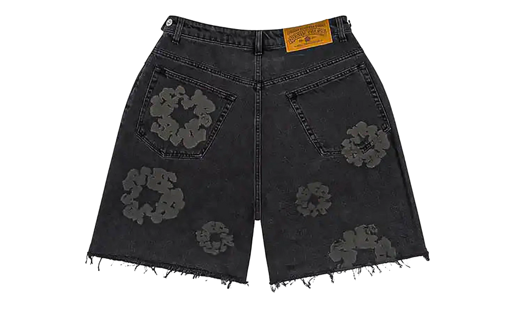Mono Cotton Wreath Denim Shorts "Black" DT389