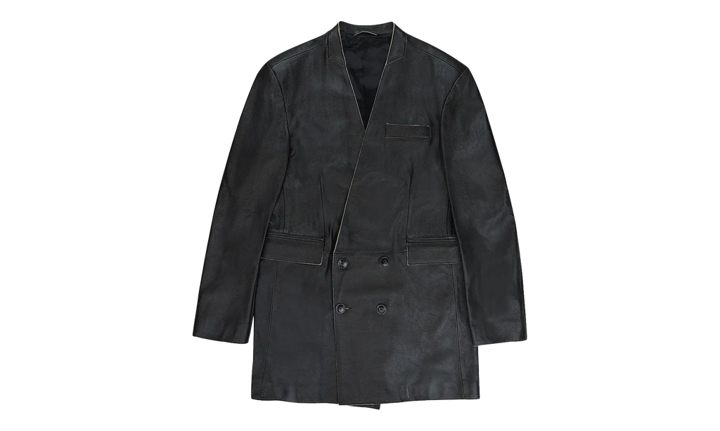 MARTINE ROSE LEATHER DOUBLE BREASTED LEATHER JACKET "BLACK" MRAW23521