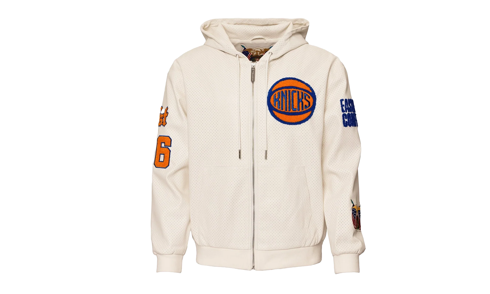 Lightweight Vegan Zip-Up Hooded Jacket "New York Knicks 1946" NBA 147WHTDE KNI