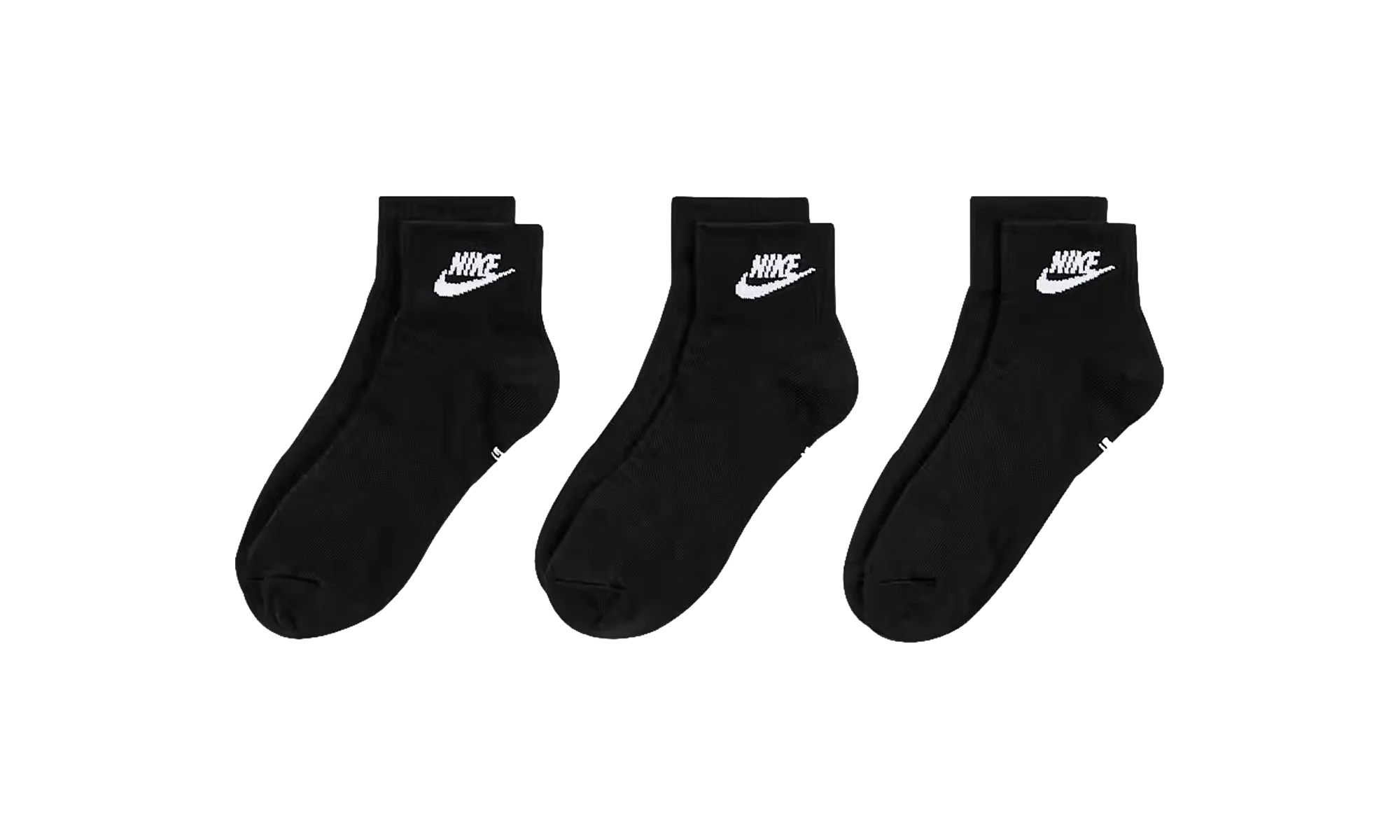 Everyday Essential Ankle Socks (3 Pairs) "White / Black" DX5074 010