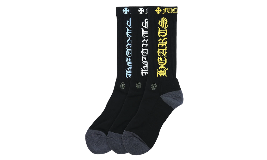 Fuck You Logo Socks (3 Pack) "Black / Multi" CHRM0905