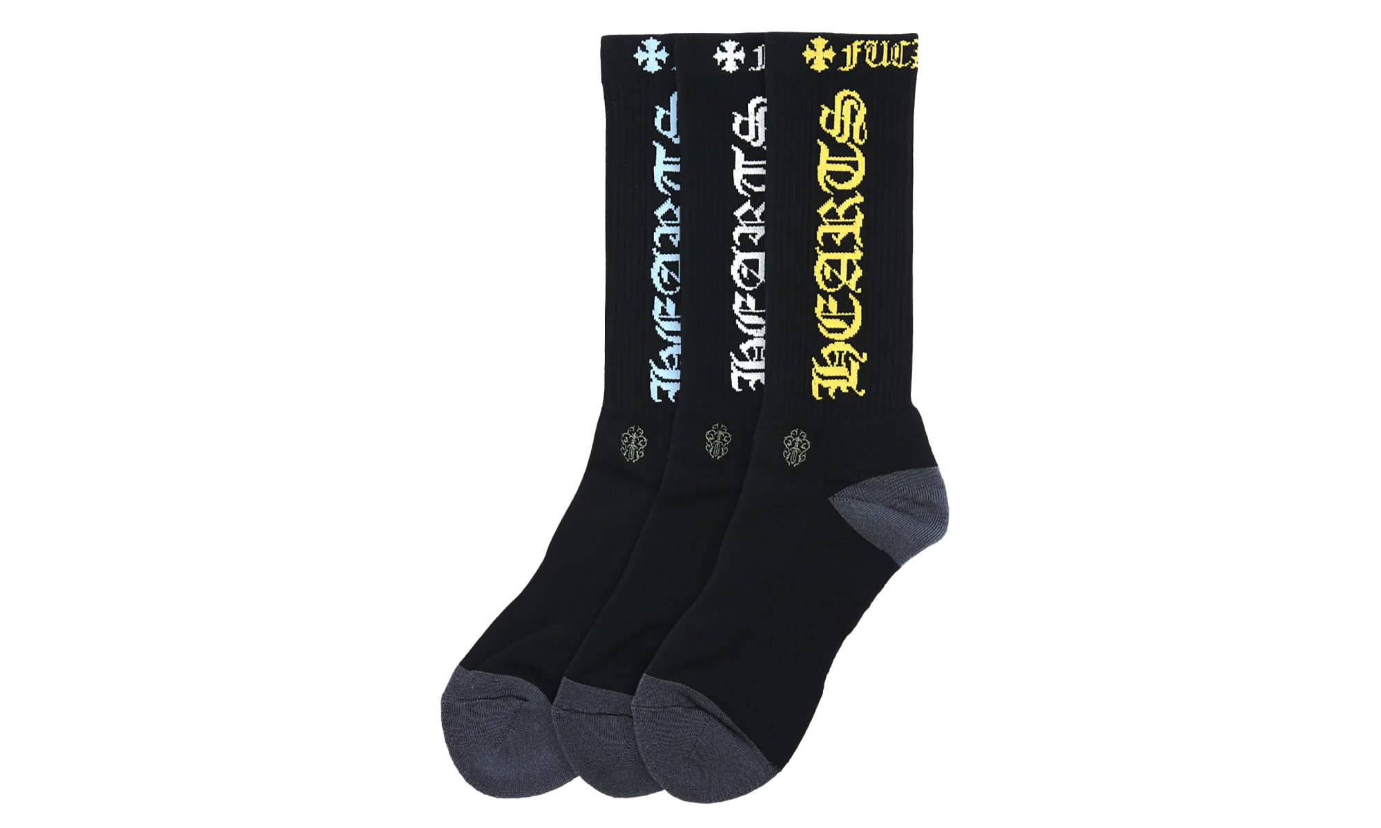 Fuck You Logo Socks (3 Pack) "Black / Multi" CHRM0905