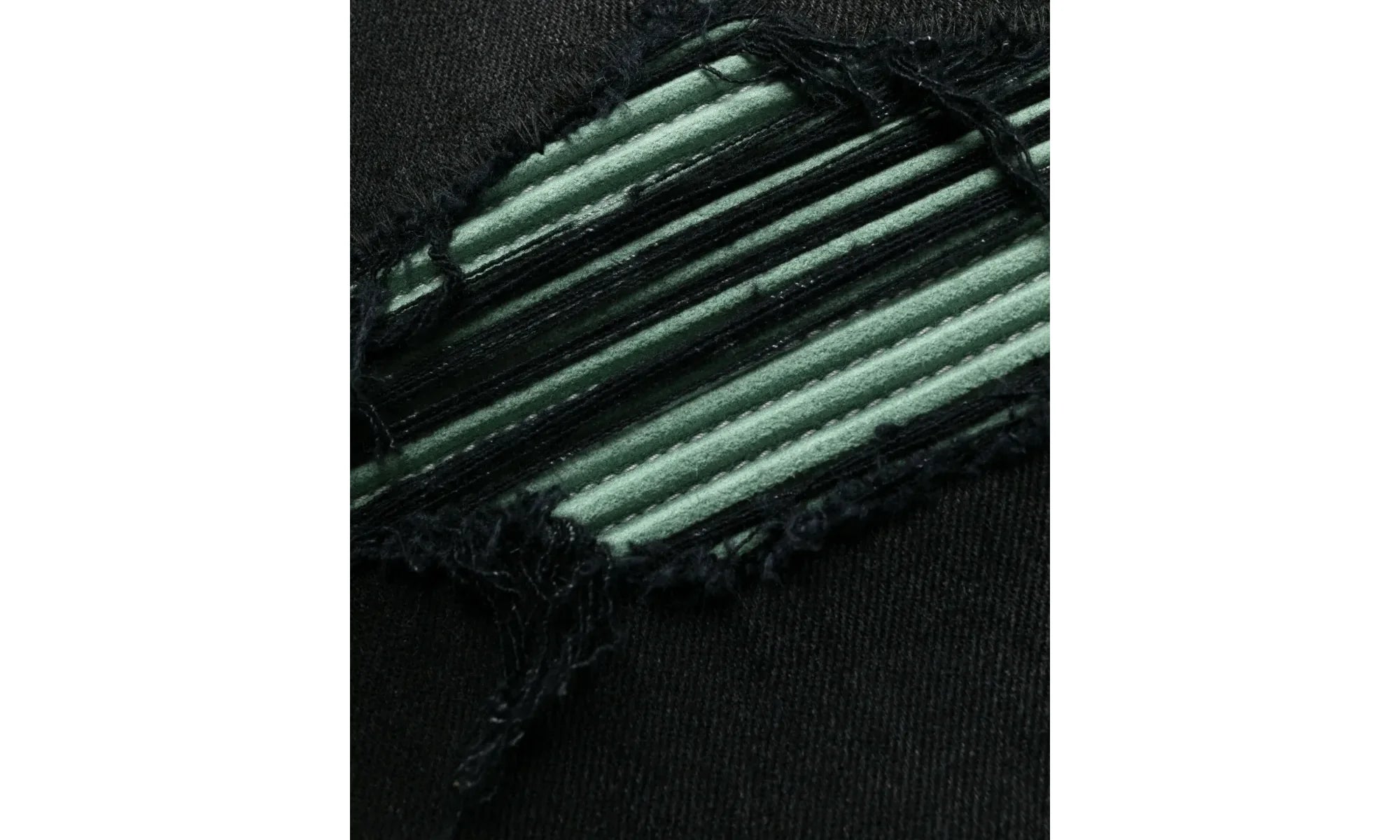 MX1 Green Ultra Suede Repair Jeans "Aged Black" SS22MDS007 023
