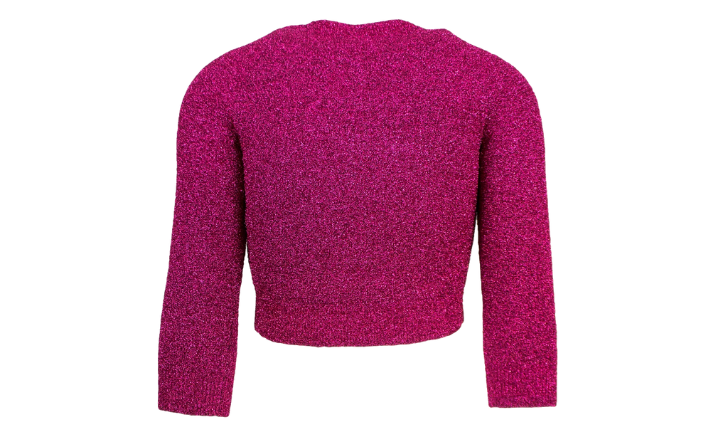 Cropped Crewneck Sweater "Pink Metallic" 482209 T6092 4407