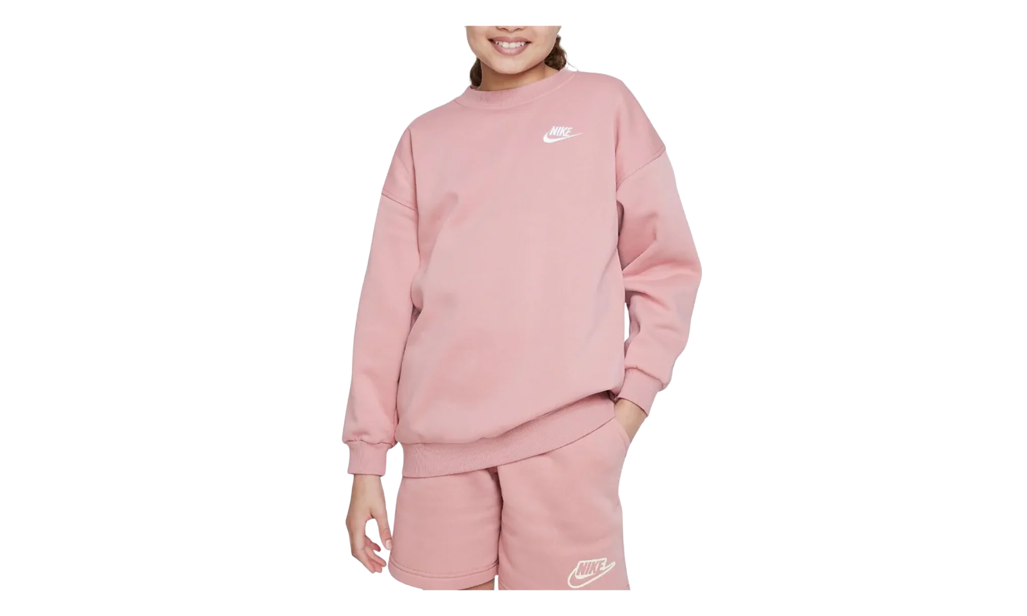Sportswear Club Fleece Girls' Oversized Sweatshirt GS "Red Stardust" FD2923 618