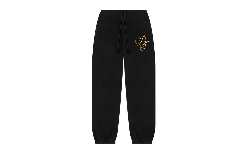 Metallic Gold Script Sweatpants "Black" DT283