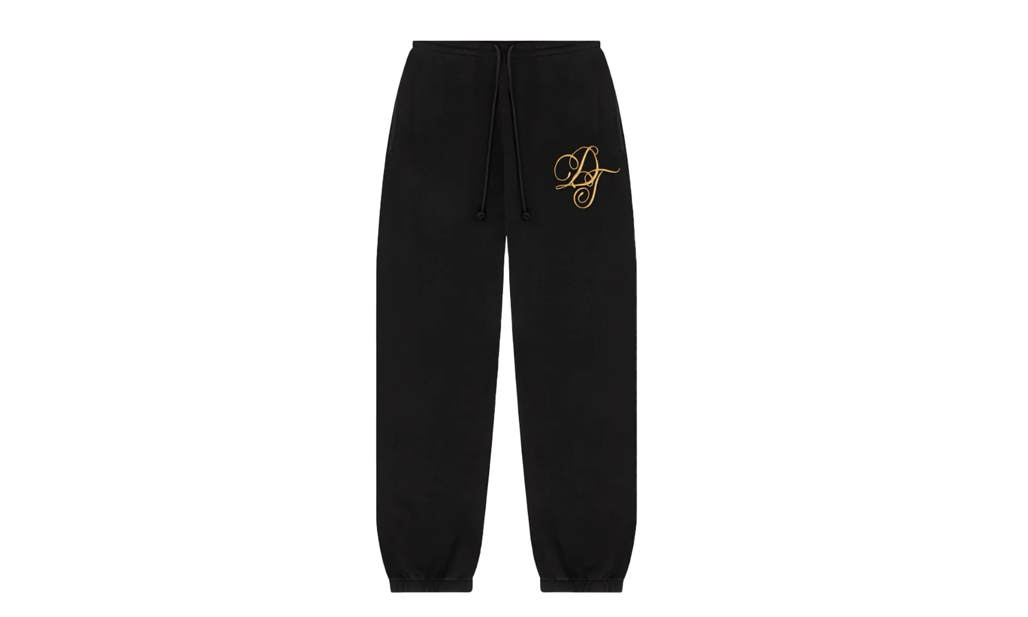 Metallic Gold Script Sweatpants "Black" DT283