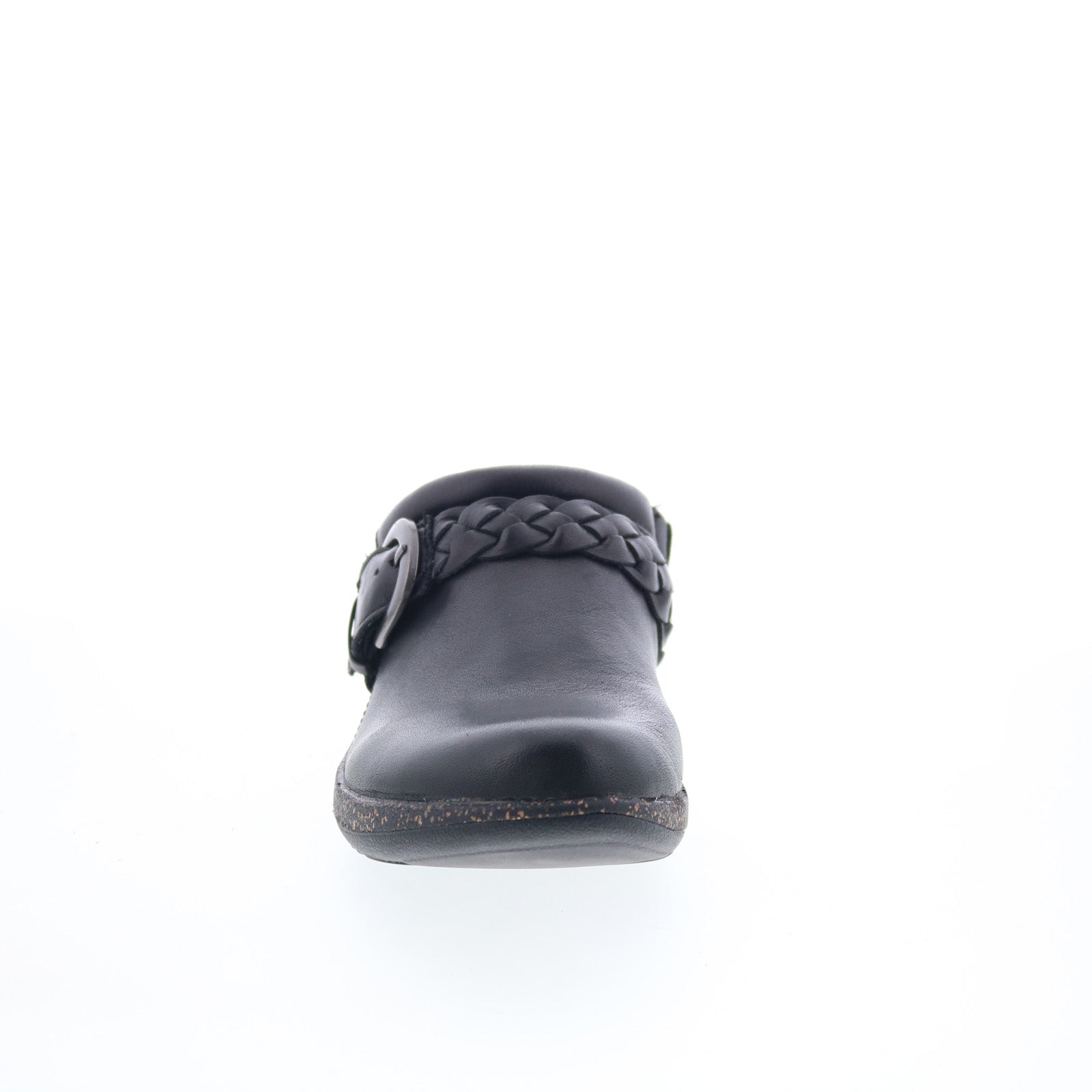 Aetrex Libby DM200 Womens Black Leather Slip On Clogs Flats Shoes