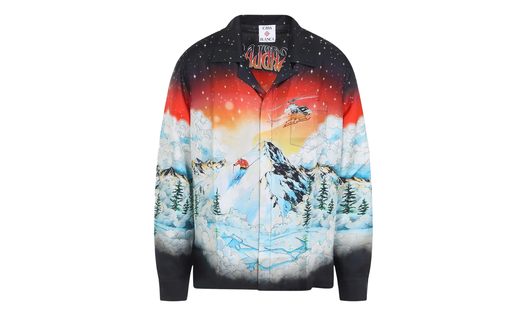 Cuban Collar Long-Sleeve Shirt "Ski Lake" M AW25 SH 006 06 EX SKI SKI