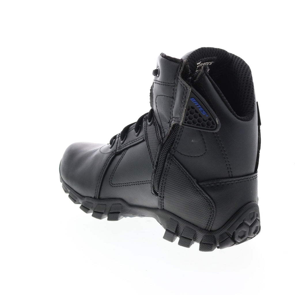 Bates Shock 6" Side Zip E07006 Mens Black Leather Lace Up Tactical Boots