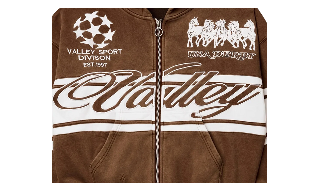 Cursive Zip-Up "Brown" VAL38