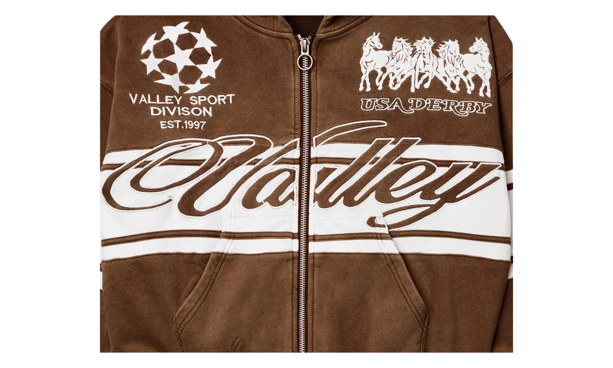 Cursive Zip-Up "Brown" VAL38