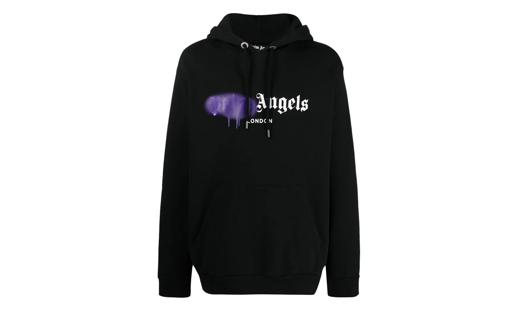 London Sprayed Hoodie "Black / Purple" PMBB003C99FLE0021037