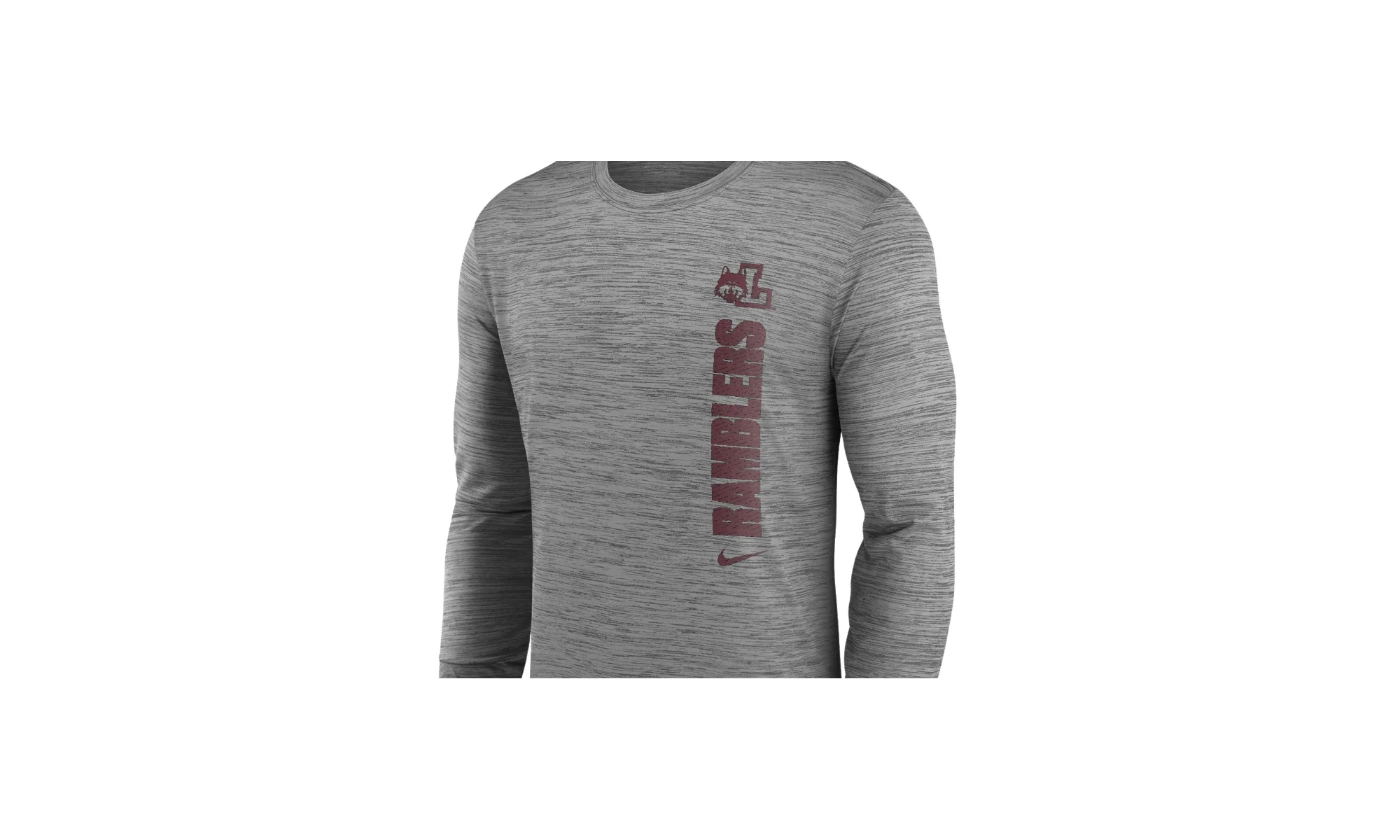 Chicago Velocity Team Issue Long Sleeve T-Shirt "Loyola Ramblers - Grey" ZMDV681 LOYC