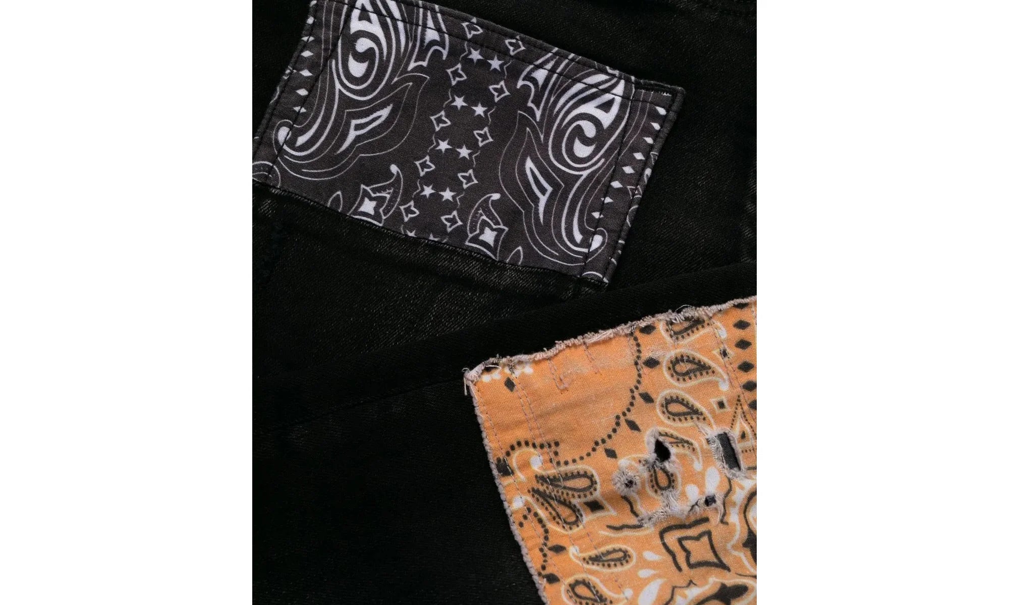 Bandana Art Patch Jeans "Aged Black" PF22MDS021 023