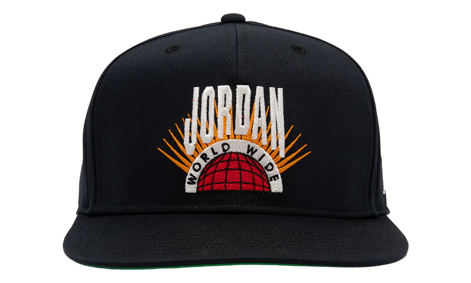 Jordan Essentials Pro Structured Flat Bill Hat "Black / Kelly Green / Sail" IF3508 010