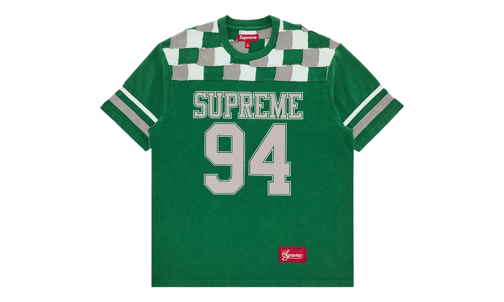 Patchwork Yoke Football Top "FW24 - Green" SU27059