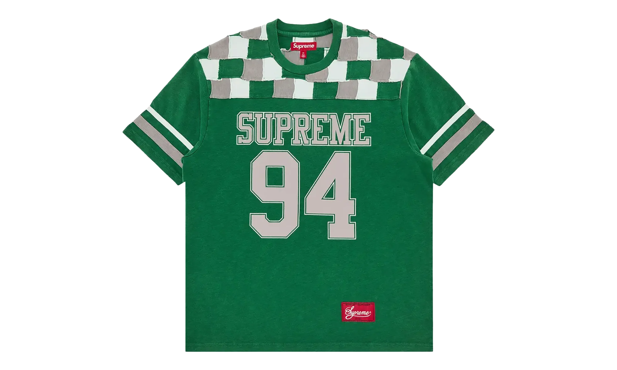 Patchwork Yoke Football Top "FW24 - Green" SU27059