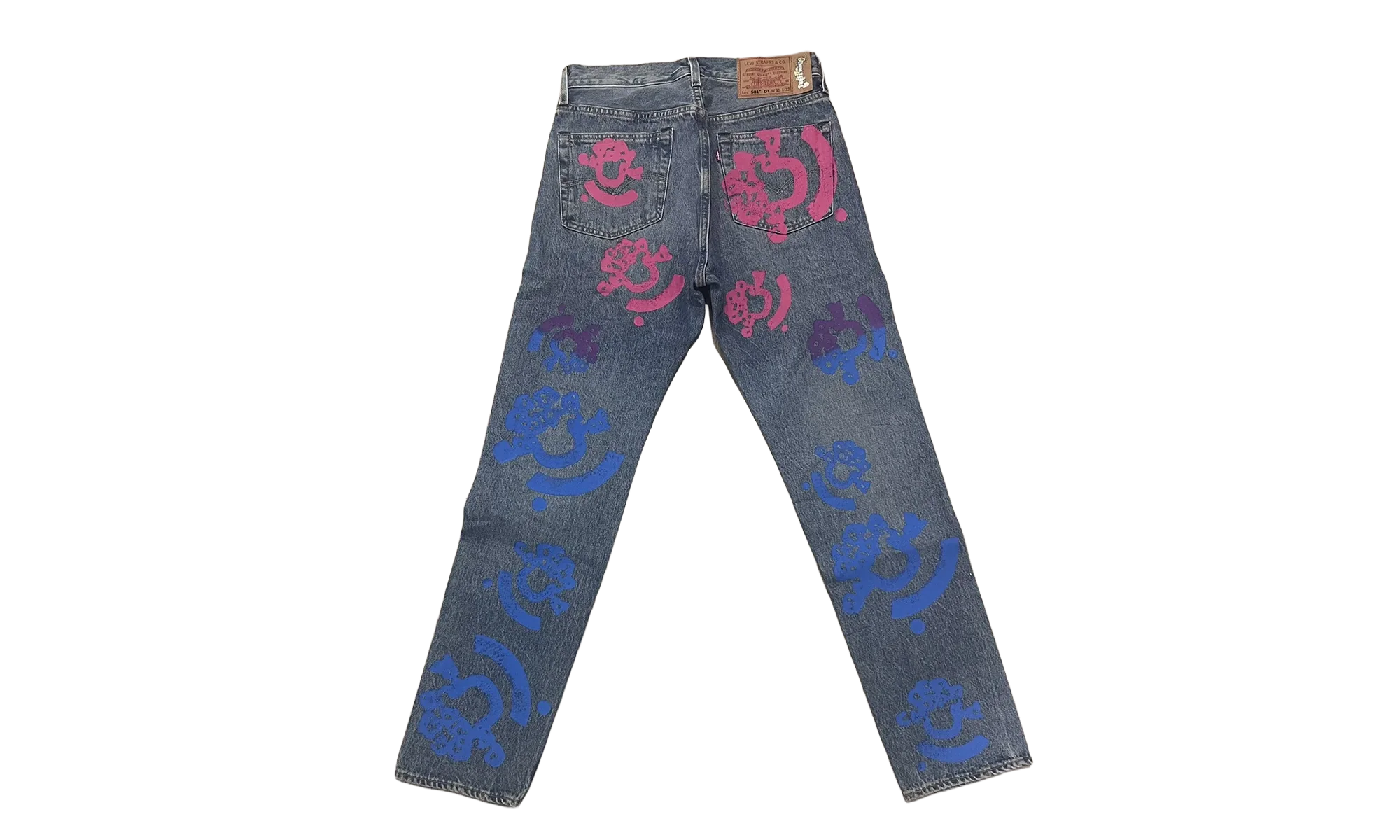 Bstroy Tears 501 Light Wash Jean "Pink / Blue" DT289