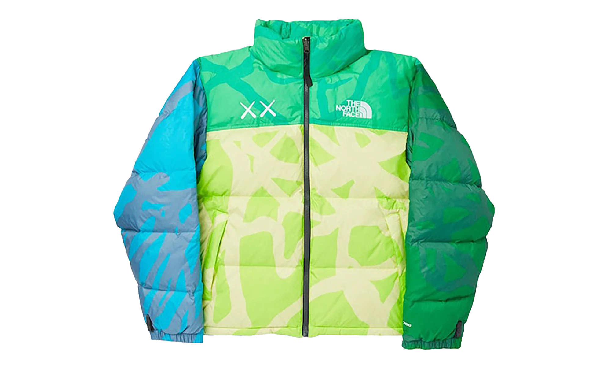 The North Face Youth Retro 1996 Nuptse Jacket "KW Safety Green Nuptse Print" KAWS202464