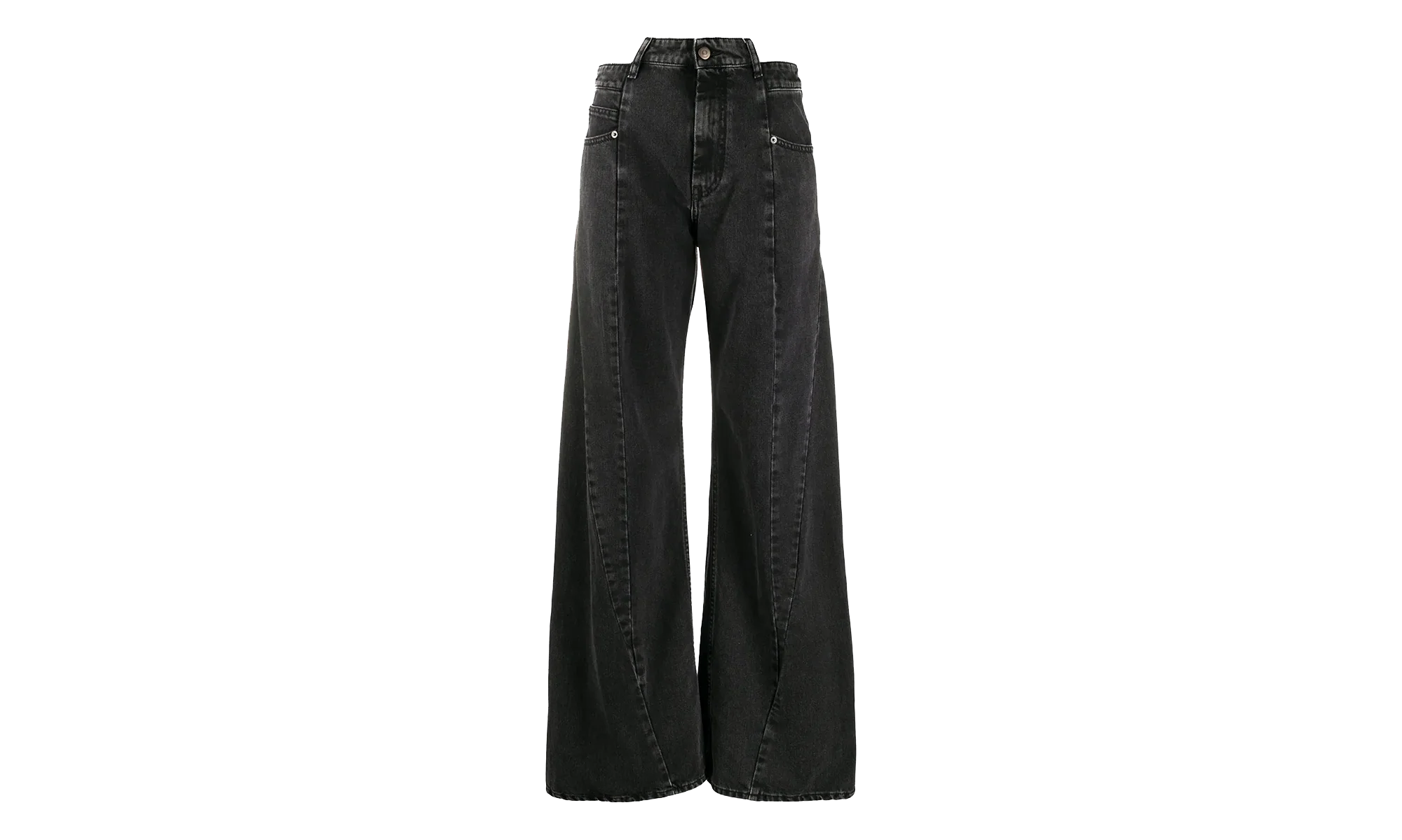 5 Pockets Asymmetrical Waist Jeans "Medium Stone Black" S51LA0133S30496961
