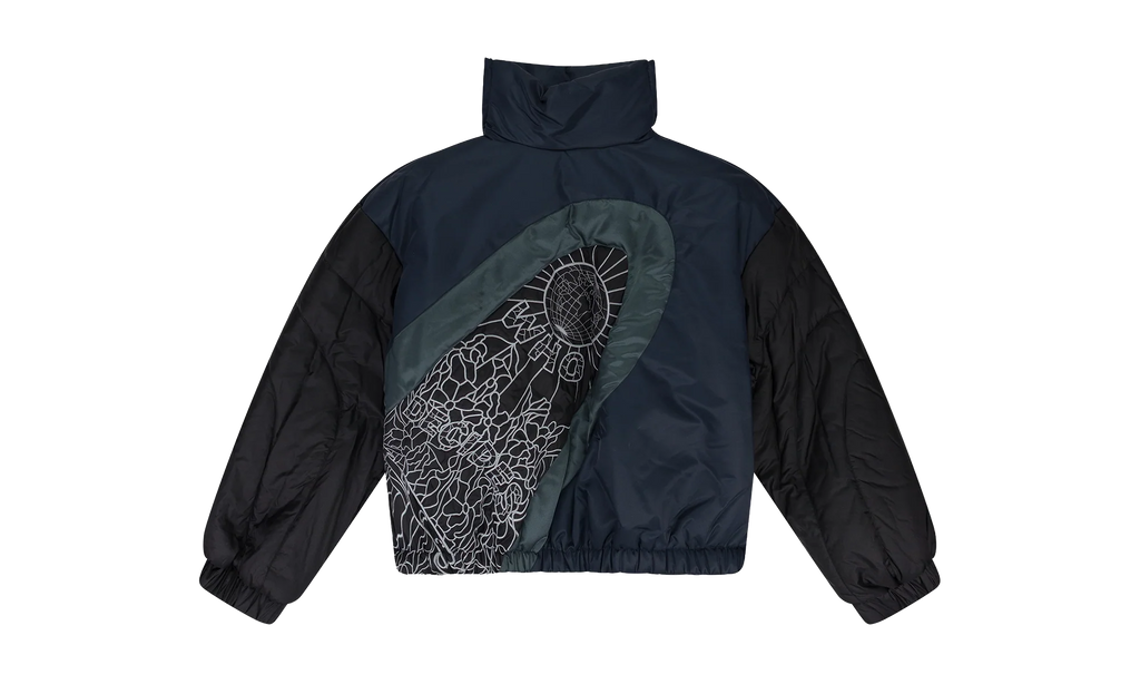 Diagonal Glass Puffer Jacket "Indigo" 11300910010AW23