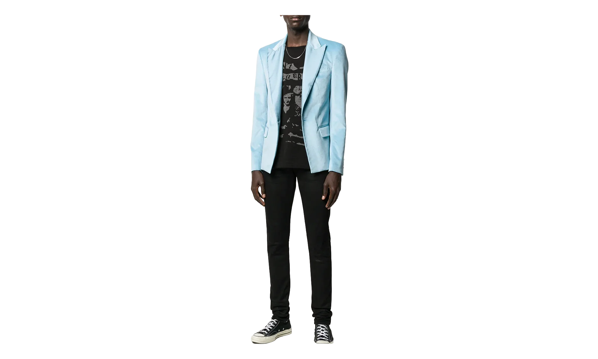 Velvet Blazer Sport Coat "Light Blue" Y0M12174VE LIB