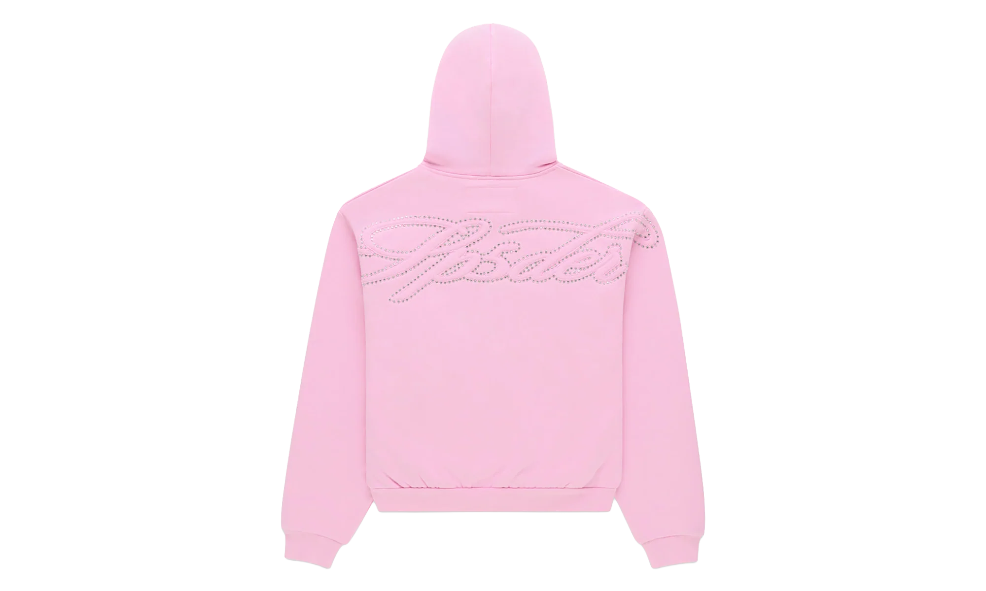 Rhinestone Script Zip Hoodie "Light Pink" SP5der349
