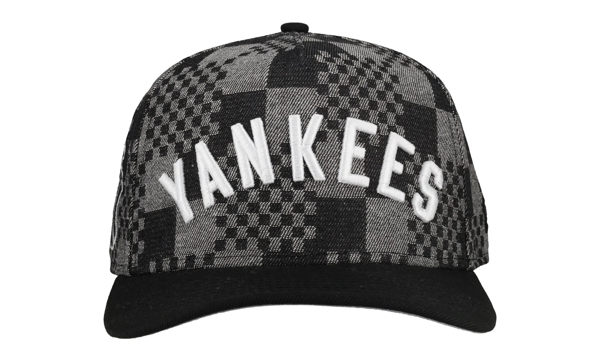 9FIFTY New York Yankees 1951 Checkered A Frame Snapback Hat "Black / Grey (Back Denim)" NE479