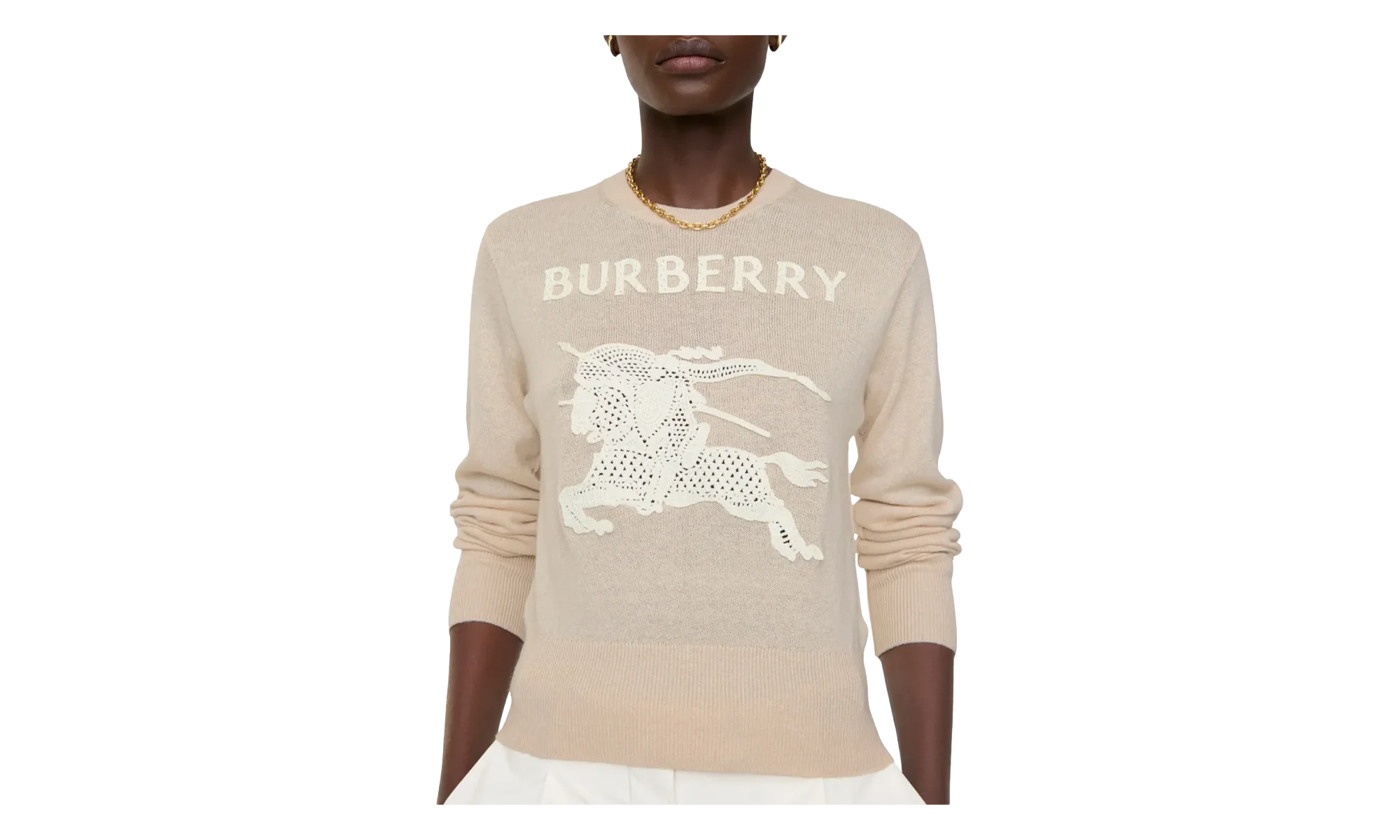 Equestrian Knight Cotton Wool Sweater WMNS "Easel Beige" 8122343
