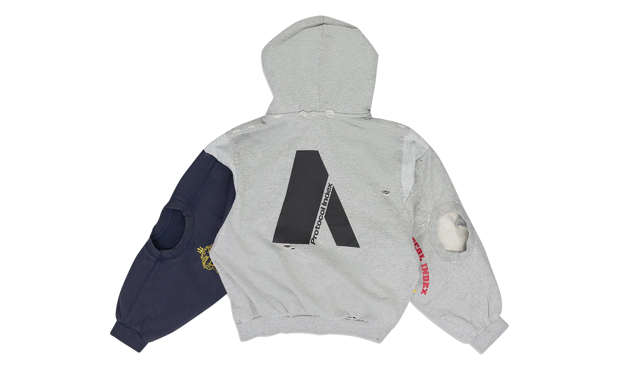 Reconstructed Zip Hoodie "Grey Melange" PI00007