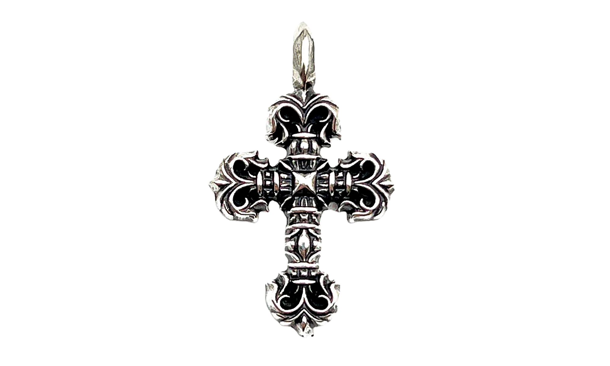 Filigree Cross Pendant With Ballchain "Silver" CHRM0803