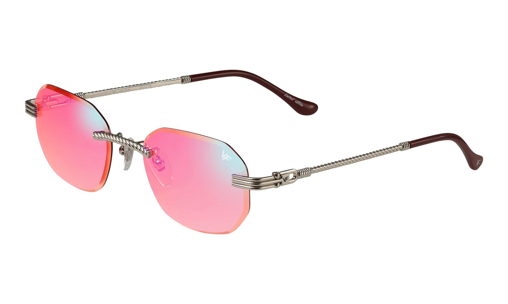 Hustler Rimless Drill Mount 24KT "White Gold / Candy Pink Multiflash" DMHU2 0055 45D2