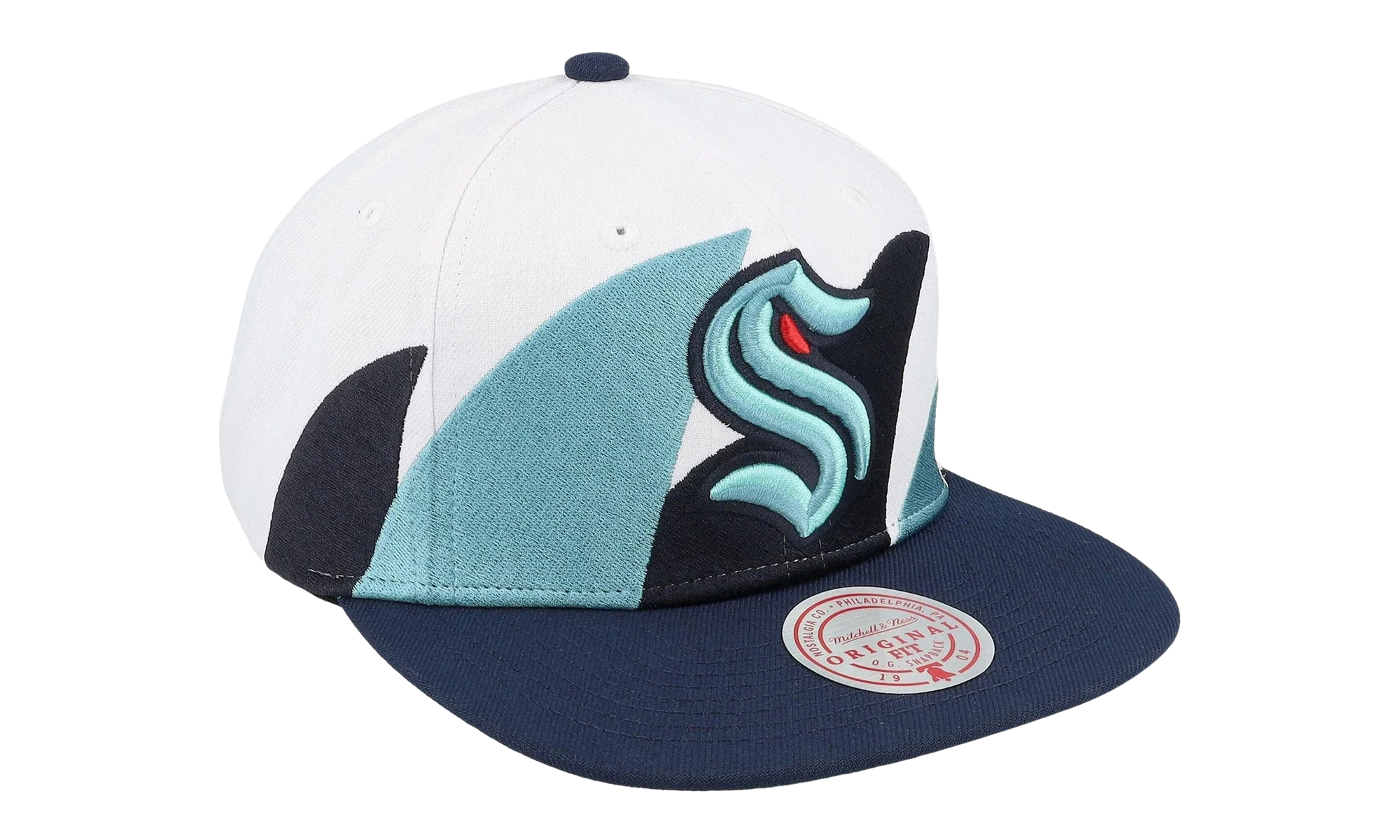 NHL Vintage Sharktooth Snapback Cap "Seattle Kraken - White" 6HSSSH22088 SKRWHIT