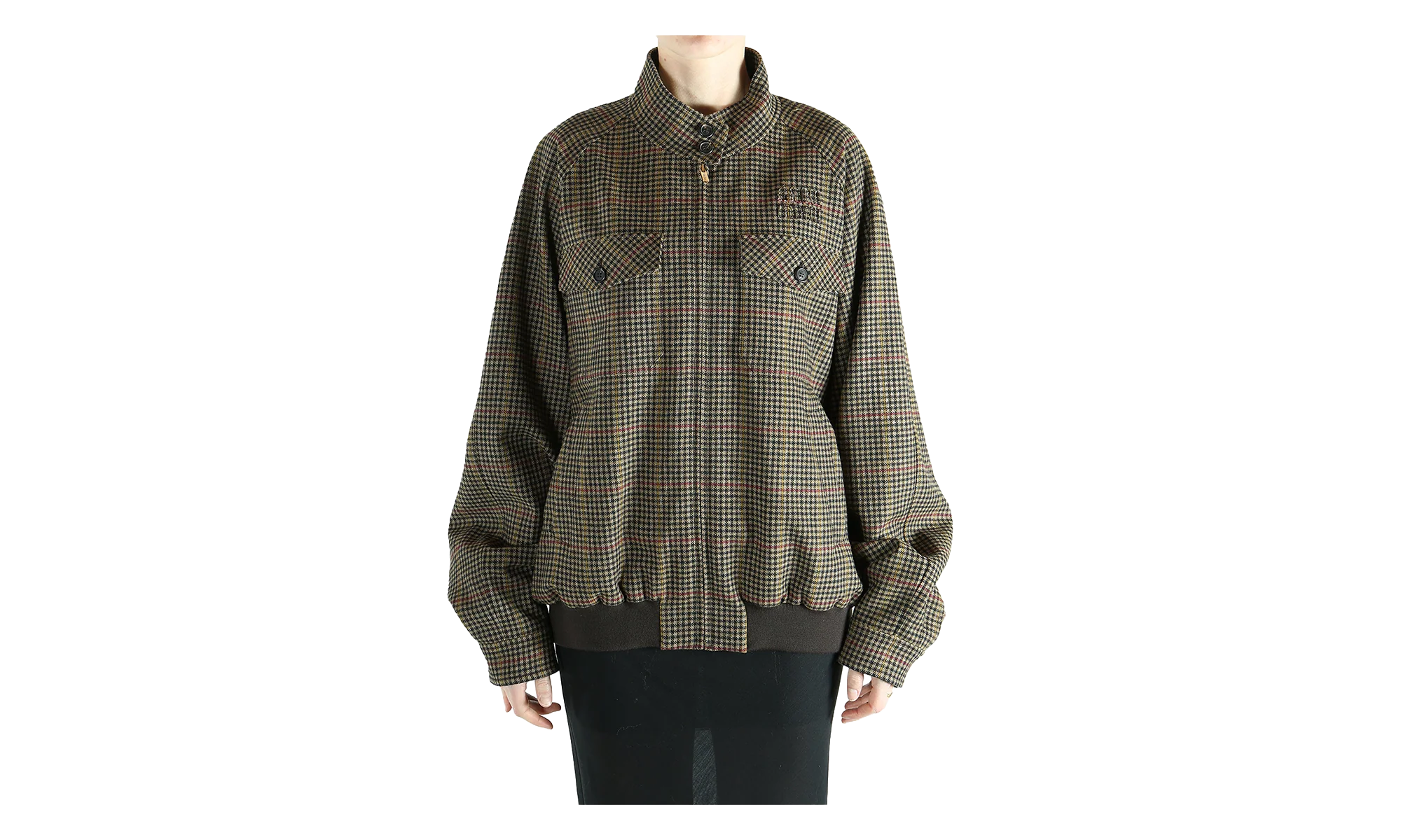 Houndstooth Check Blouson Jacket WMNS "Brown" ML1261 S OOO 181J F0040