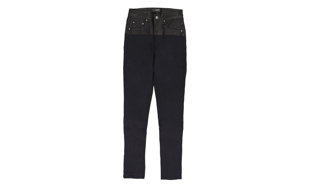 CONTRAST SKINNY W/ LEATHER "Aged Black/Black Leather" PS22WDS071
