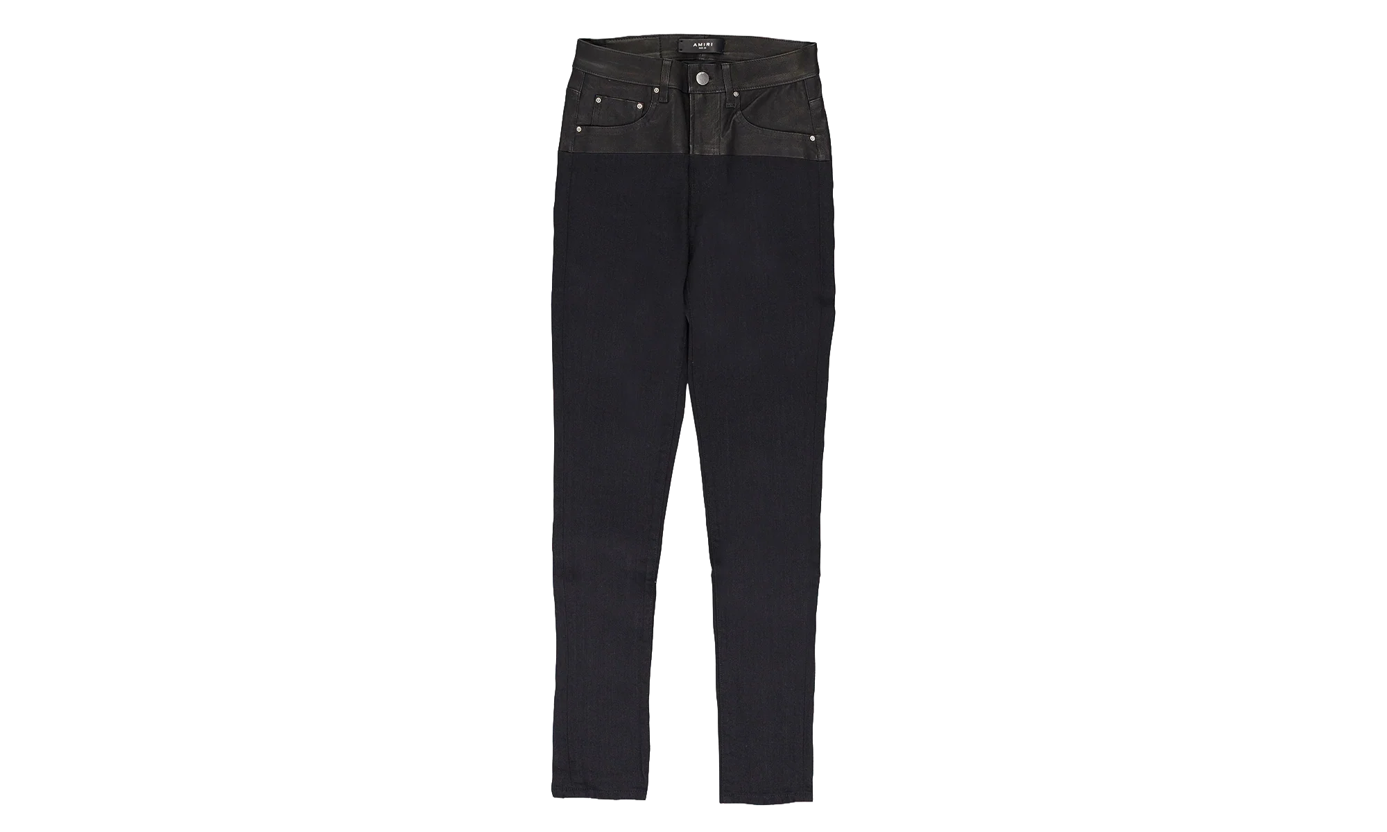 CONTRAST SKINNY W/ LEATHER "Aged Black/Black Leather" PS22WDS071
