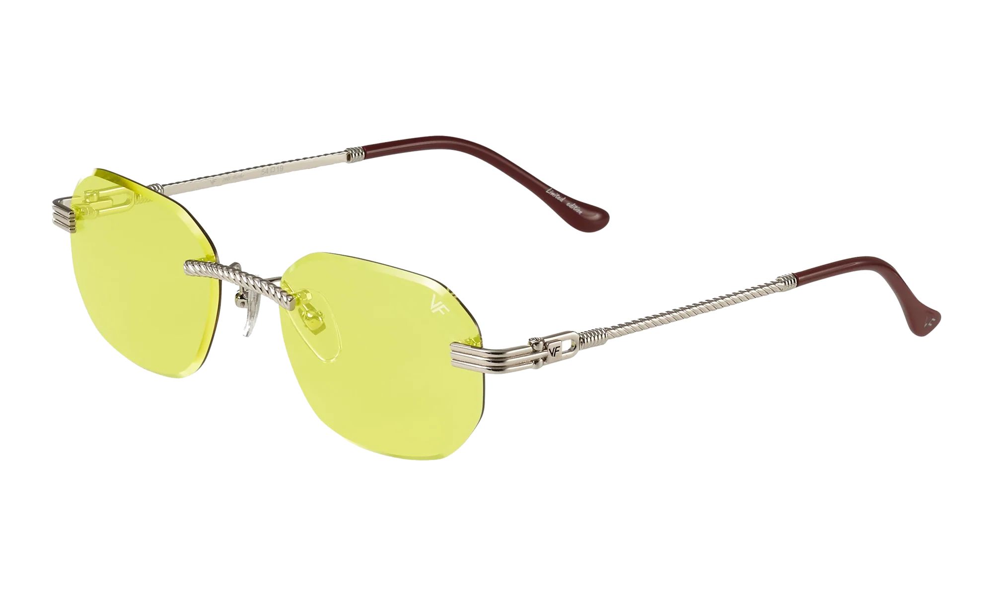 Hustler Rimless Drill Mount 24KT "White Gold / Citrus Yellow" DMHU2 0038 42D3