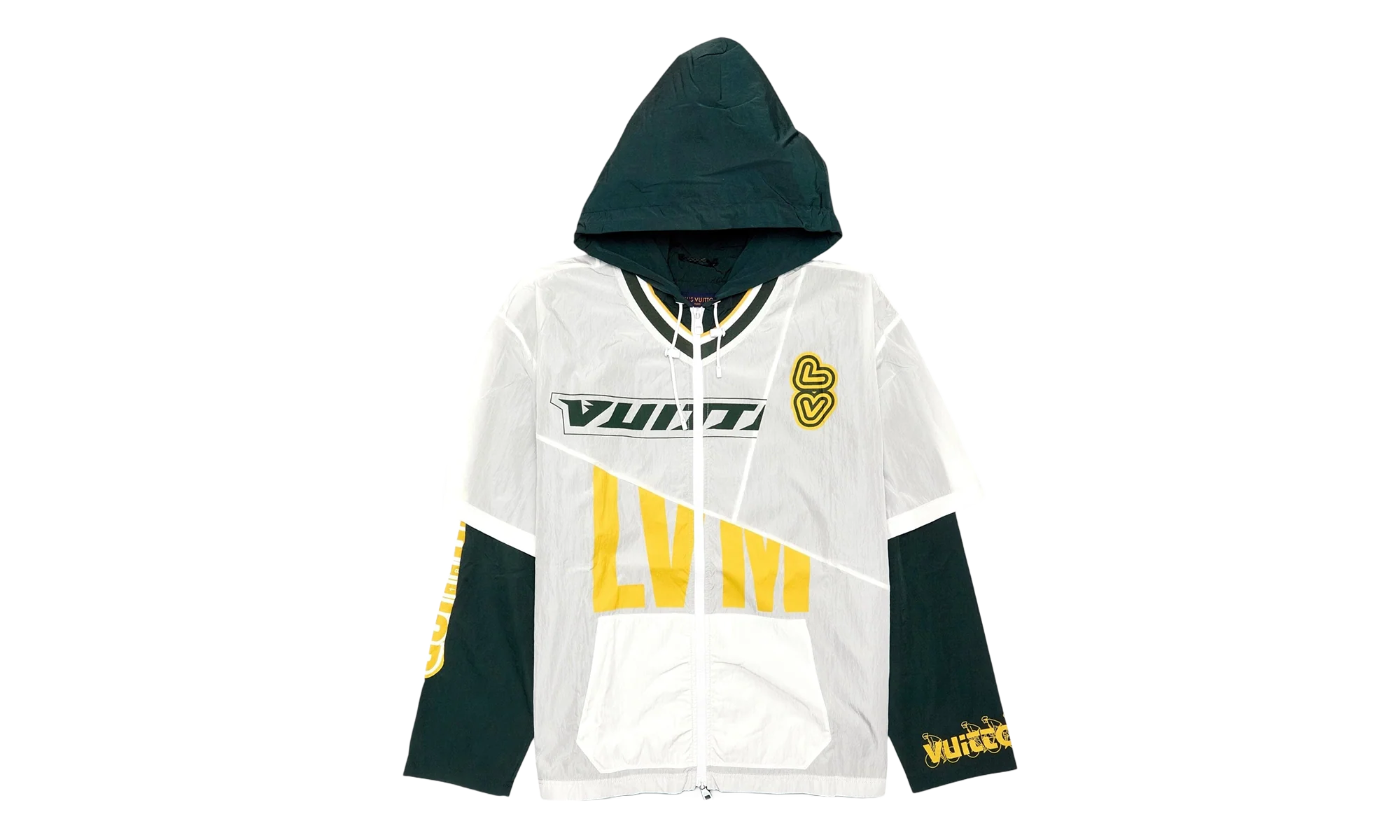 Patchwork Baseball Jersey Windbreaker "Green/White" 1AAGF4