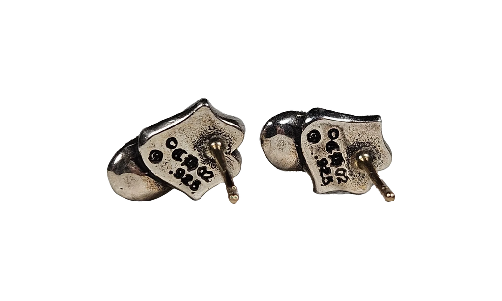 Rolling Stones Stud Earrings "Pair - Silver" CHRM0646