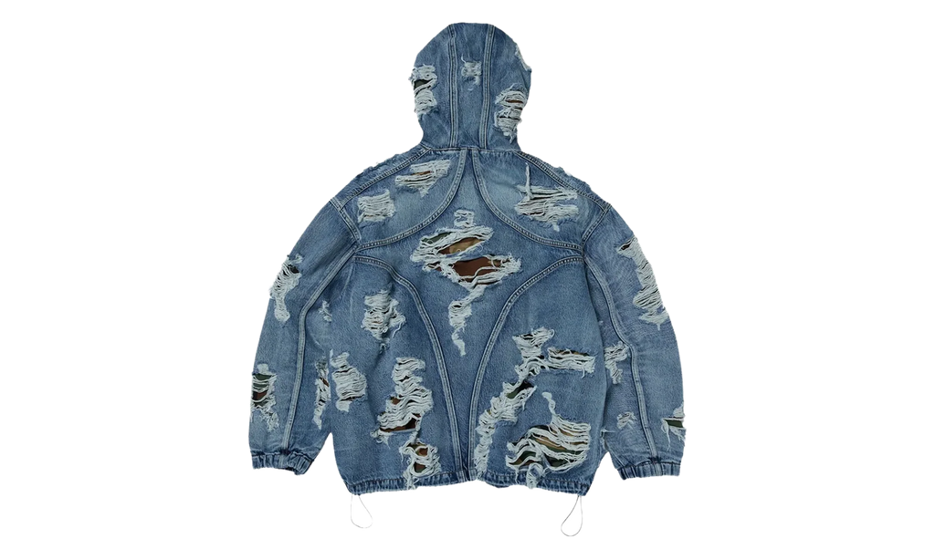 Hell Denim Camo Zip-Up Hoodie "Blue" TC25JK2301