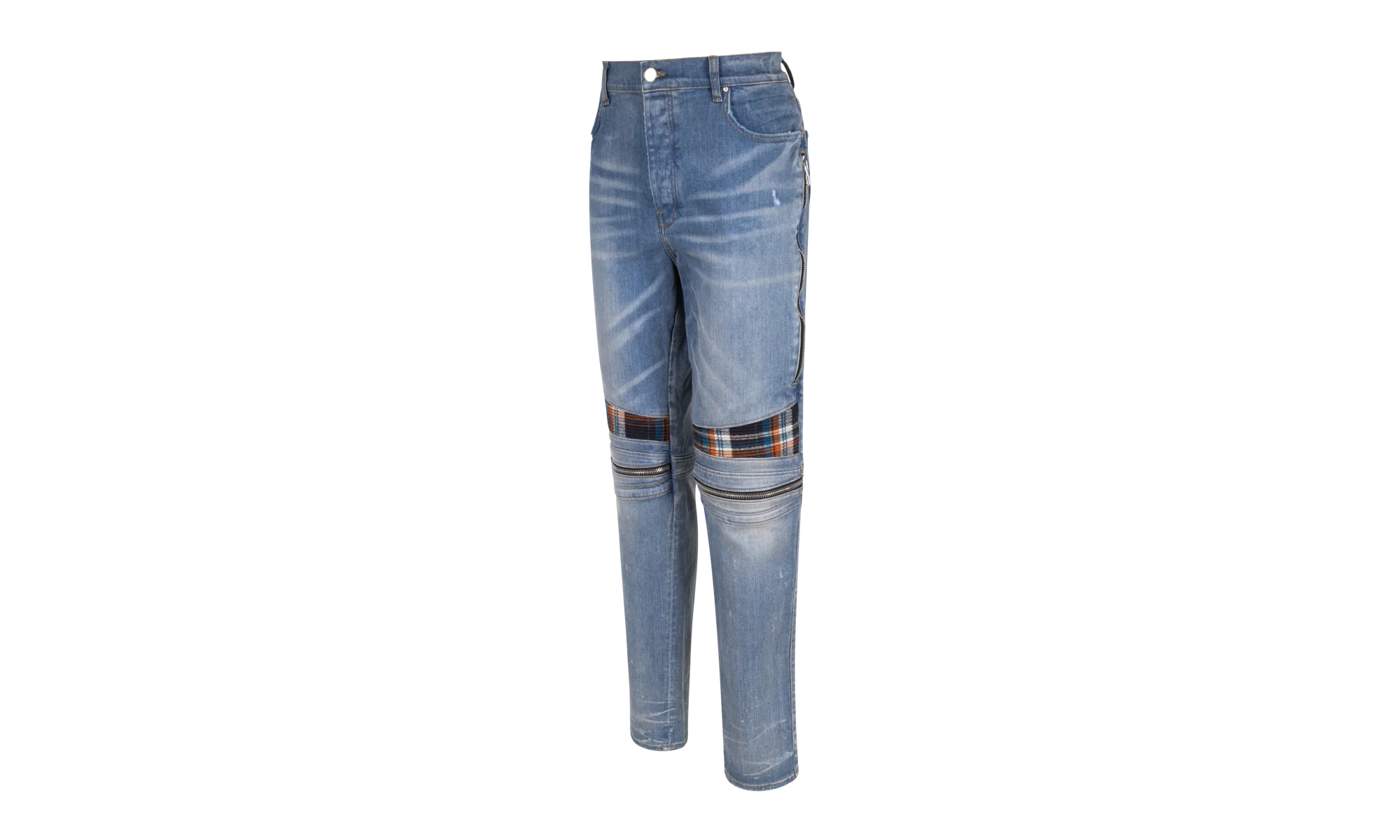 MX2 PLAID Straight-Fit Jeans "Clay Indigo / Orange" MDS194 481