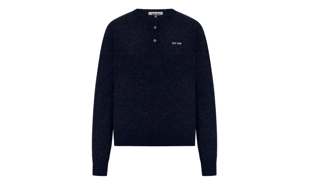 Cashmere 3-Button Crewneck Sweater WMNS "Blue" MML02M S OOO 13S1 F0008