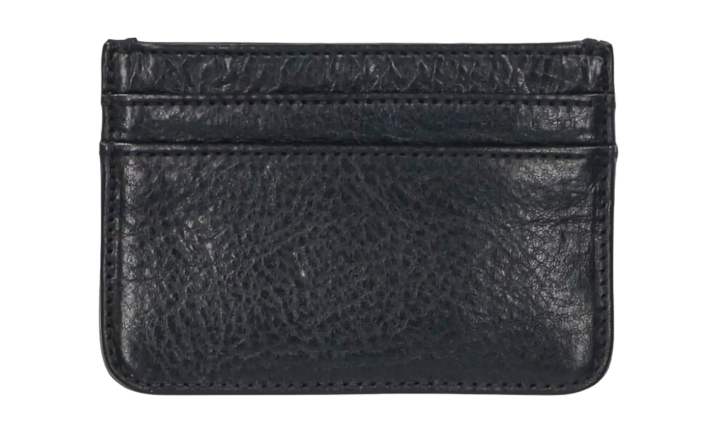 Scroll Logo Leather Card Holder "Black/Silver" CHRM0811
