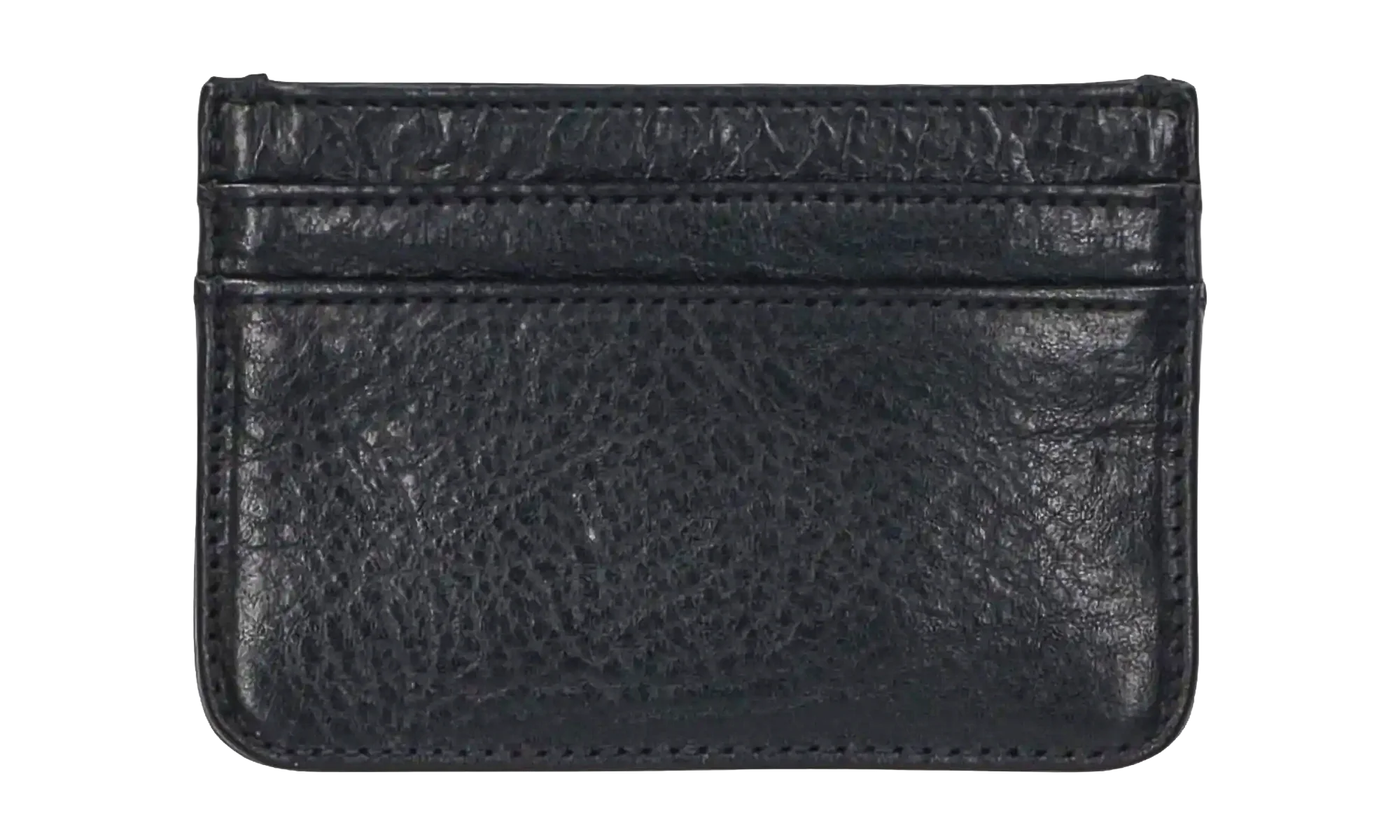Scroll Logo Leather Card Holder "Black/Silver" CHRM0811