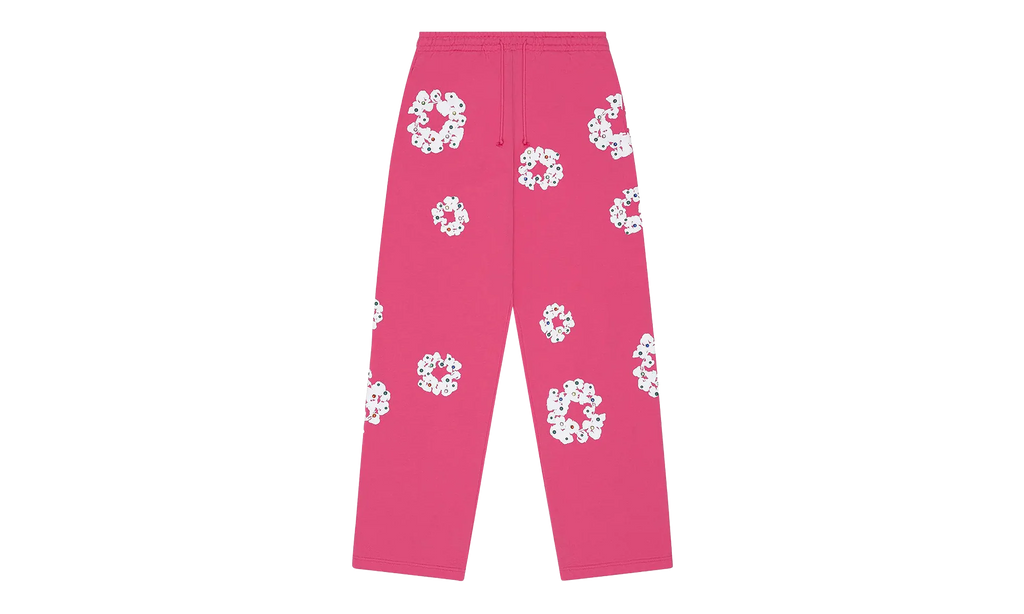 Rhinestone Cotton Wreath Sweatpants "Pink" DT515