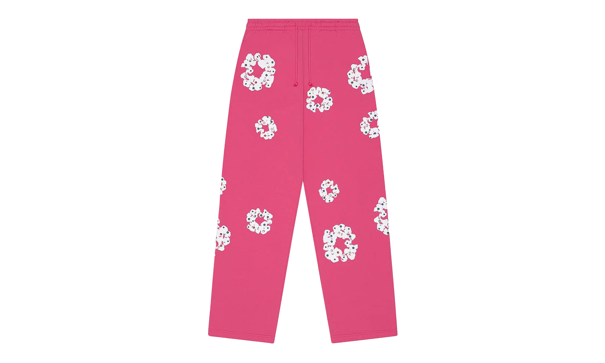 Rhinestone Cotton Wreath Sweatpants "Pink" DT515