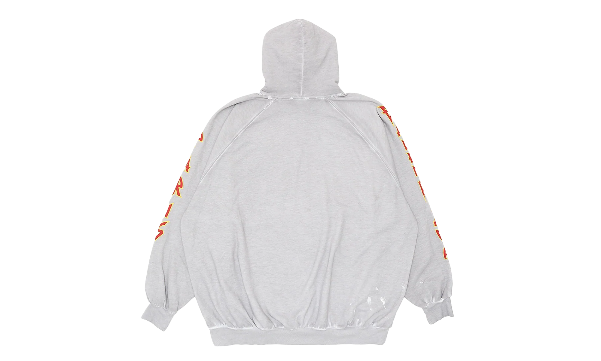 Oversized Painted Vintage Metal Logo Hoodie "Dirty White Red Yellow" 697879 TMV89 0901